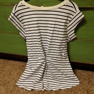 Black and White Pinched Back Tee
